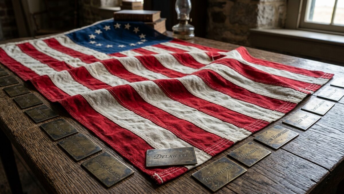 13 stripes symbolize original colonies