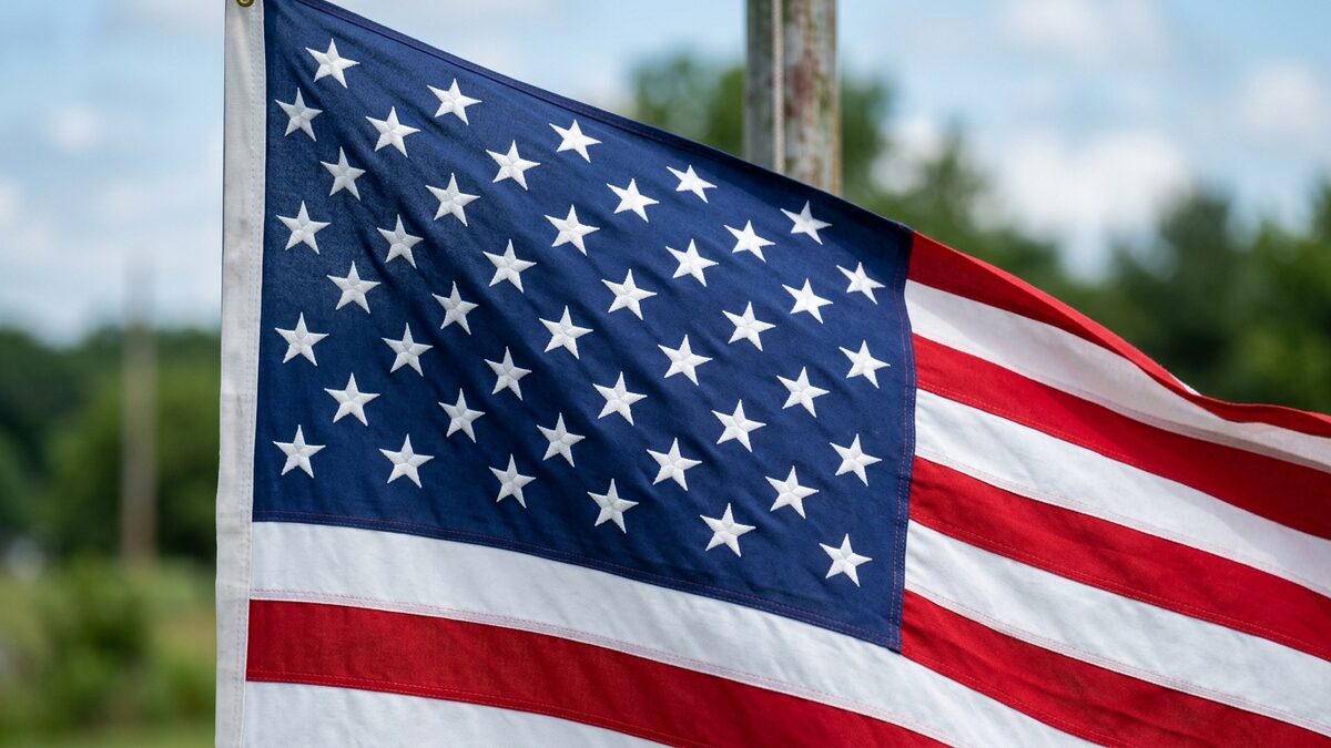 Fifty stars represent states