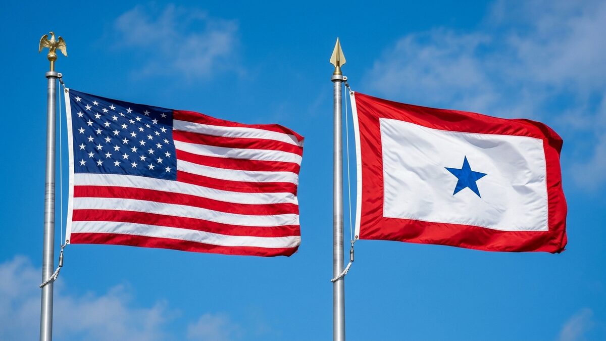 US flag, military flags