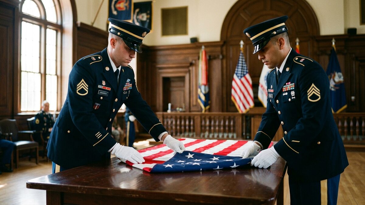 Flag folding military tradition respect