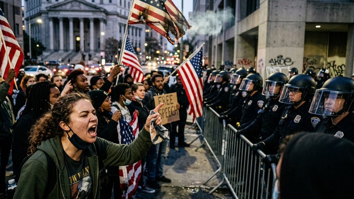Flag desecration free speech