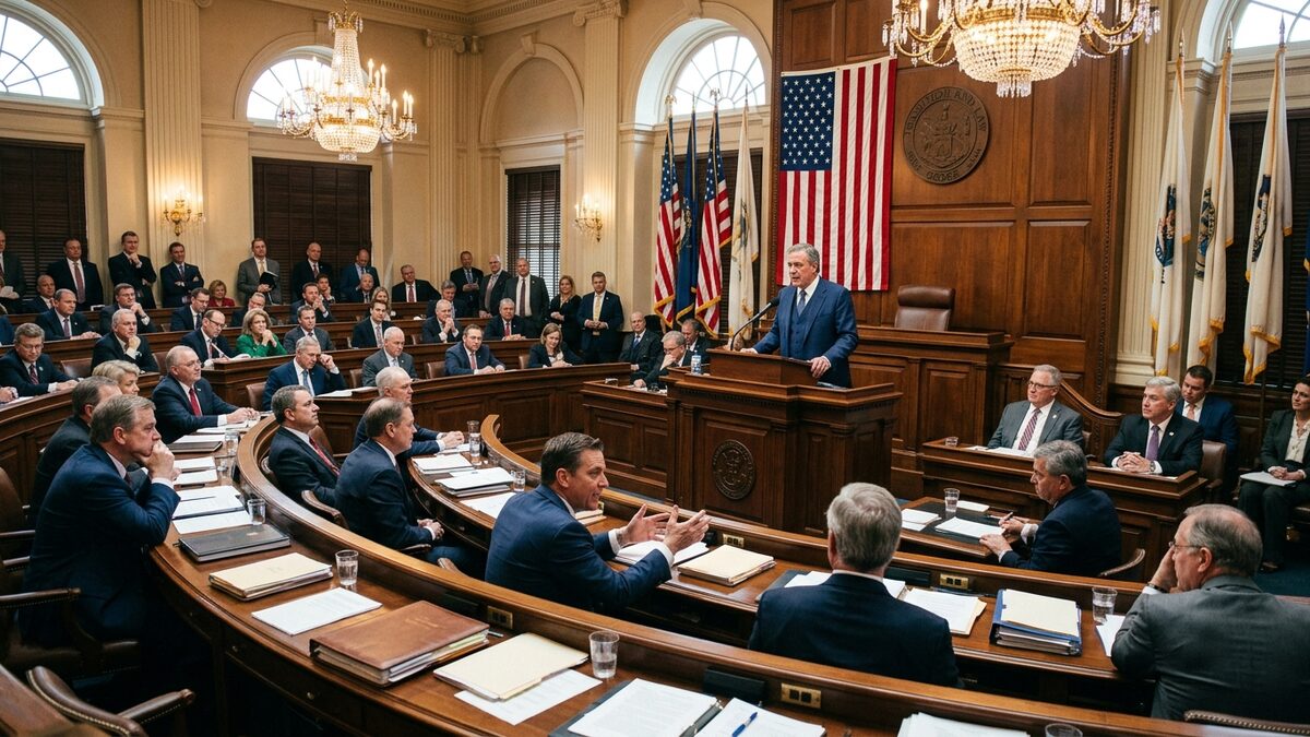 Legislative debates US flag
