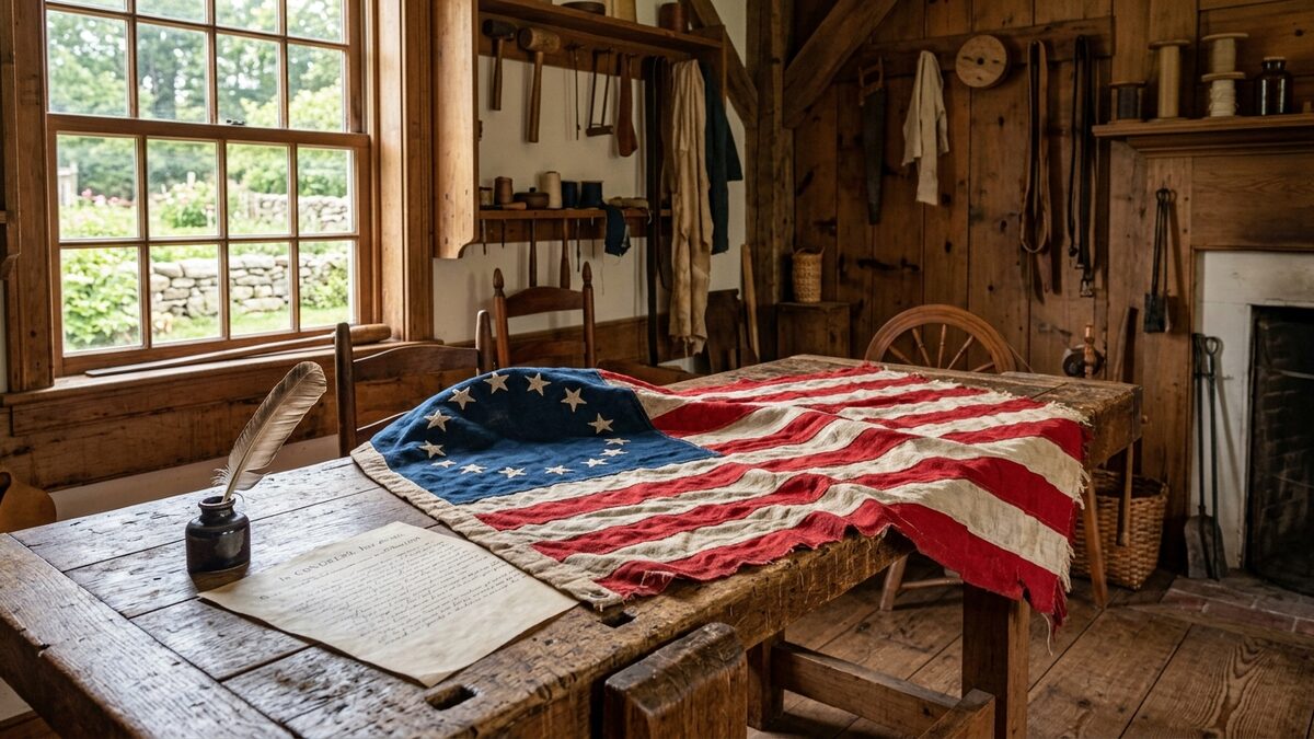 Thirteen stripes American flag