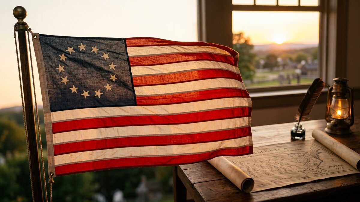 American flag thirteen stripes