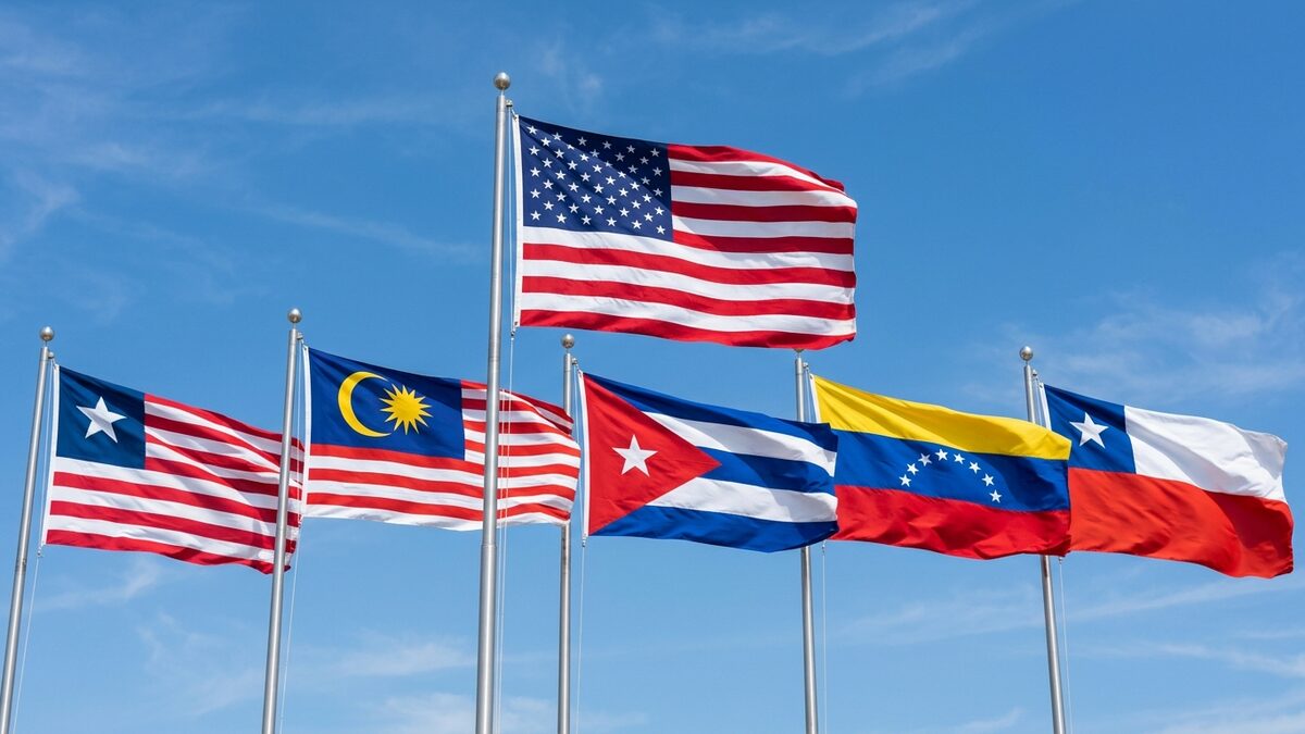 International flags stars stripes