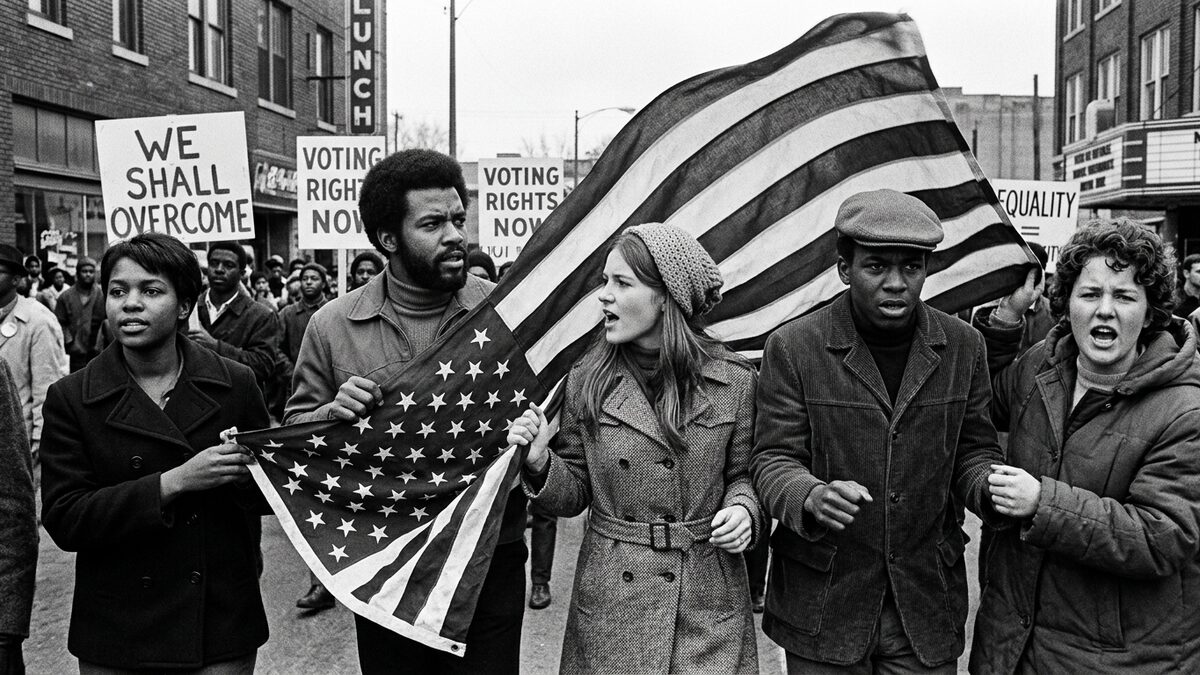 American flag, civil rights