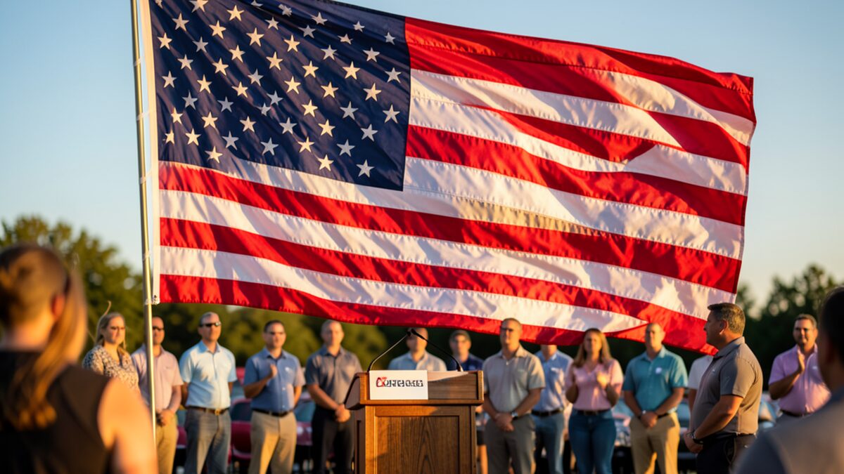 American flag political campaign