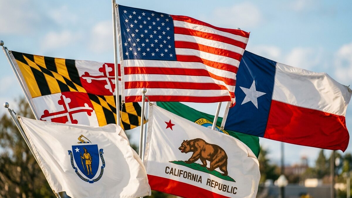 State flags, American elements