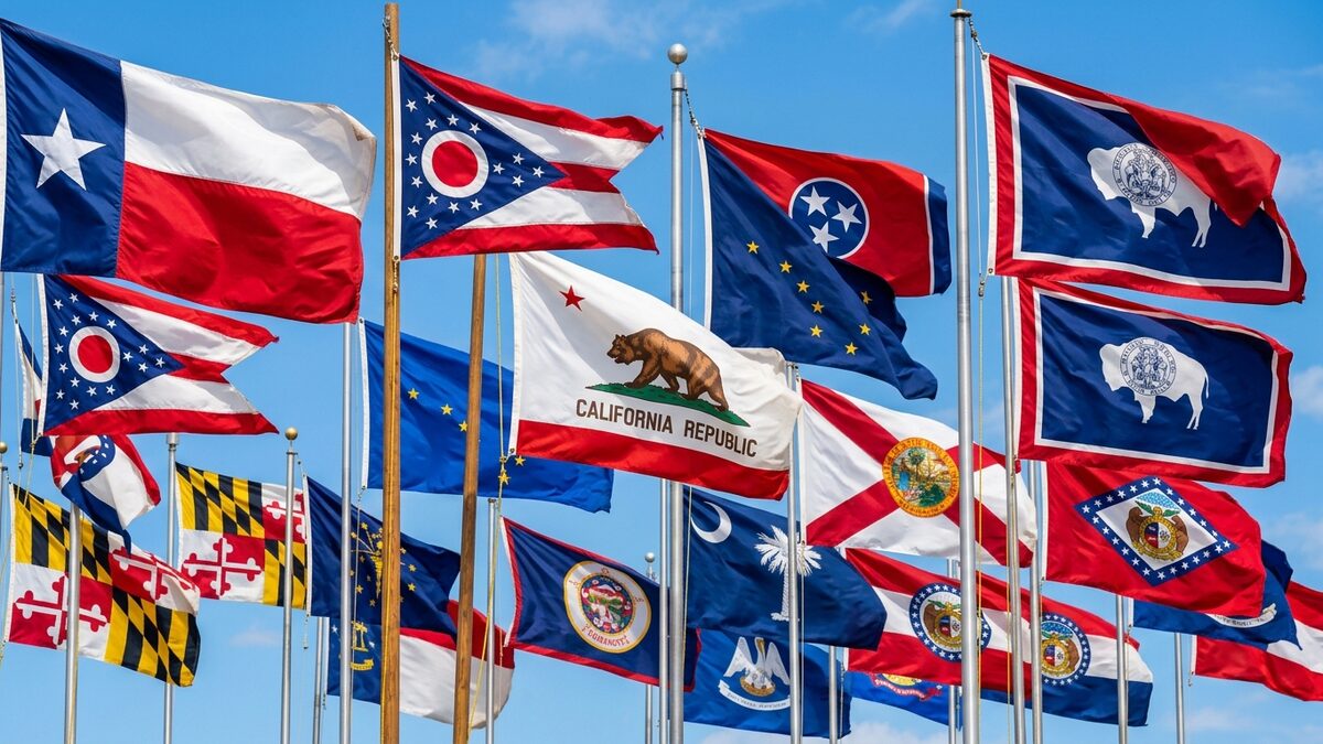 State flags, American elements