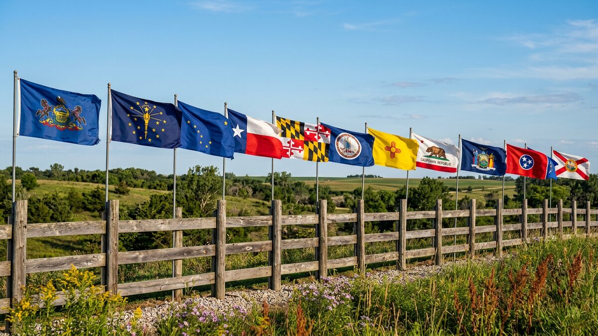 State flags, regional history