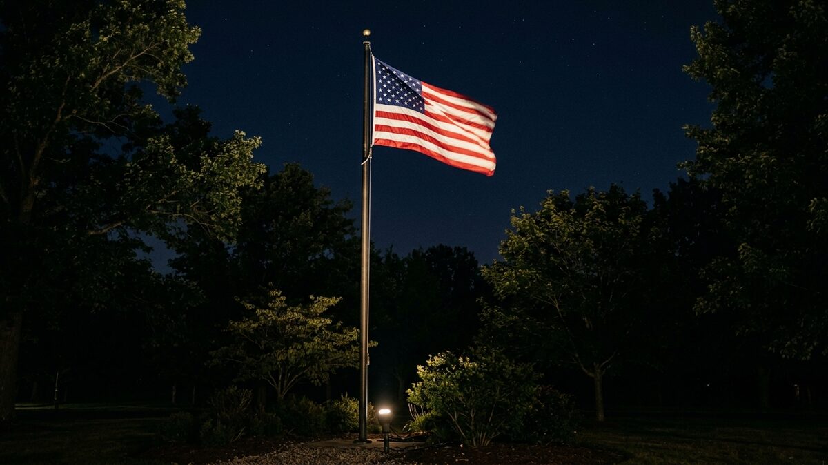 US Flag Code nighttime display