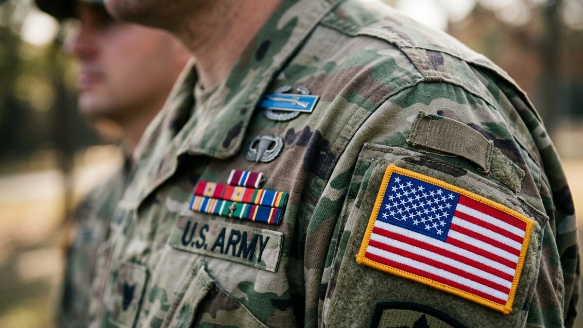 American flag military uniforms